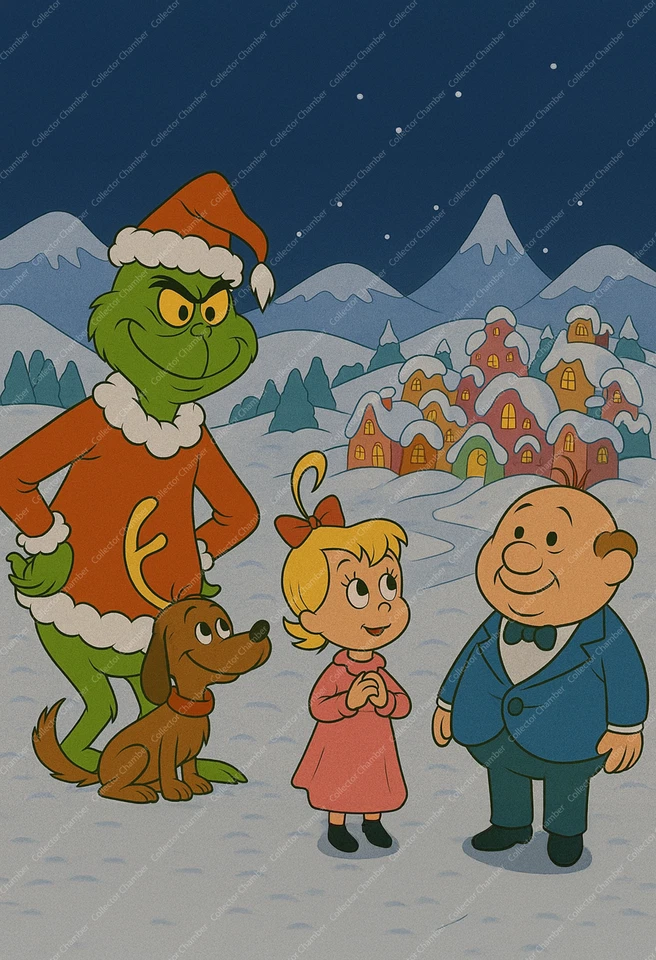 Cuadro de Navidad Cómo el Grinch robó 13x19 - Arte de pared navideño Dr. Seuss, Navidad Foto 2 de 2