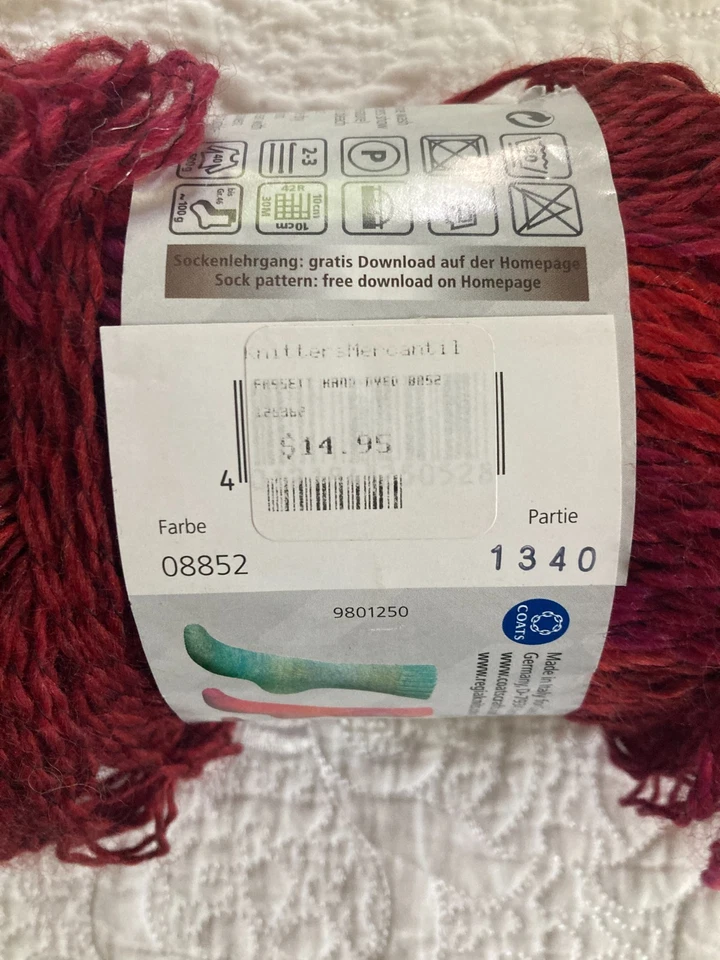 Hilo de calcetín efecto tinte a mano Regia Kaffe Fassett lana fucsia poliamida acrílico Foto 3 de 4