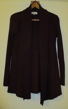 Debenhams Purple Rib Knit Long/S Open Front Long Cardigan 16