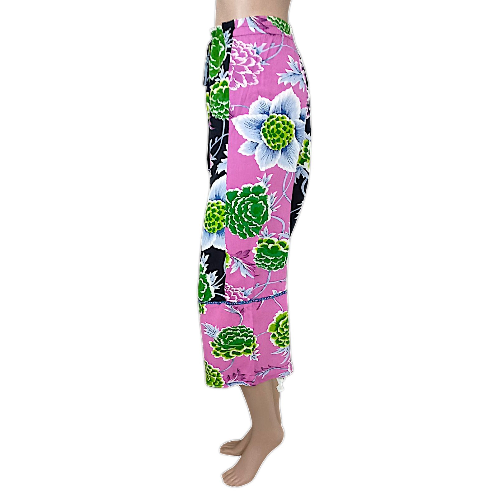 Soft Surroundings Patchwork Pants M Wide Leg Crop… - image 12