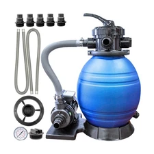 SWIMLINE HYDROTOOLS Complete Sand Filter System, 12" Tank - for Above-Ground ...