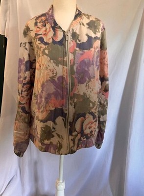Juicy Couture Women s watercolor cammo Floral  Bomber  Jacket xl