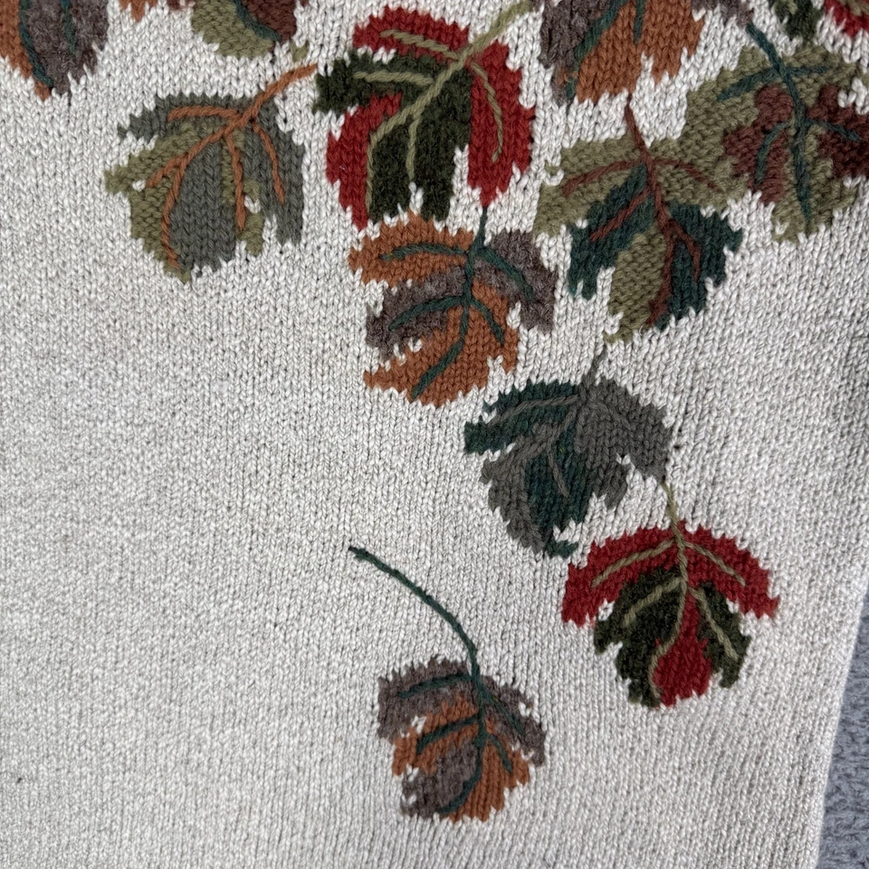 Suéter Marisa Christina Tejido Otoño Para Mujer Hojas Medianas Estampado Completo Nuevo Con Etiquetas Foto 4 de 4