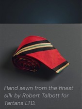 Vintage Robert Talbott Silk Tie by Tartans LTD Red with Stri