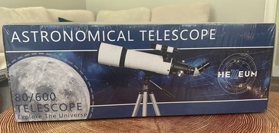 Hexeum Telescope 80mm Aperture 600mm Astronomical Portable Refracting New In Box