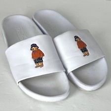 Polo Ralph Lauren POLO Bear Cayson White Beach Sandal Slides Size 8 D US Pool