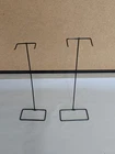 LOT OF 2 Vintage Original 60s Metal Wire Barbie Ponytail KEN Doll Stands Black