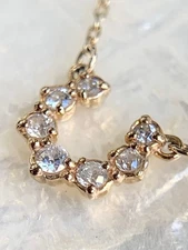 Agete K10 Diamond Necklace 0.9g Horseshoe