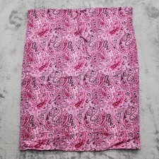 Vintage At Last  Co Skirt Womens M Pink Paisley Floral Pencil Cotton Drawstring
