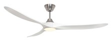 Quiet Fan With LED Remote Control Eco Genuine DC 180cm Chrome White