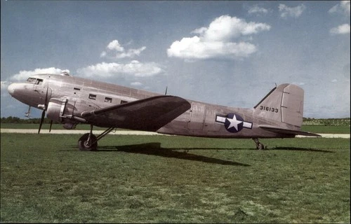 World War II C-47 Skytrain military version of Douglas DC-3 aircraft vintage PC