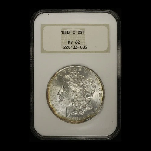 1882-O $1 Morgan Silver Dollar Old Fatty Holder NGC MS 62-Free Ship USA