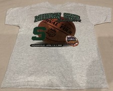Michigan State Spartans NCAA 2000 Final Four Medium Silver Tee Shirt