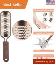 Golden Stainless Steel Foot File - Professional Callus Remover for Soft Feet