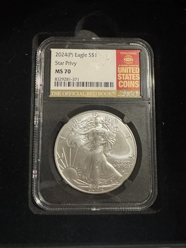 2024(P) American Silver Eagle Star Privy NGC MS70 Red Book Label