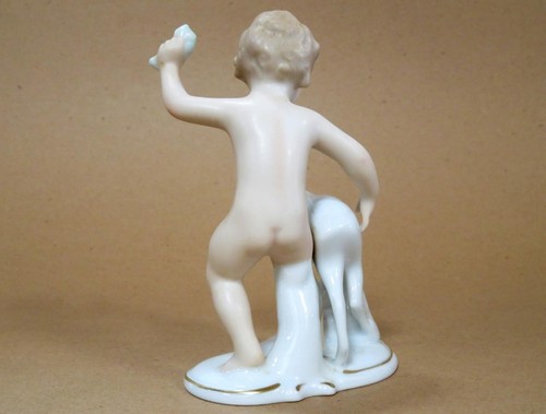 Wallendorf Porzellan 1764 Cherub Junge mit Hirsch Figur - Bild 4 von 10