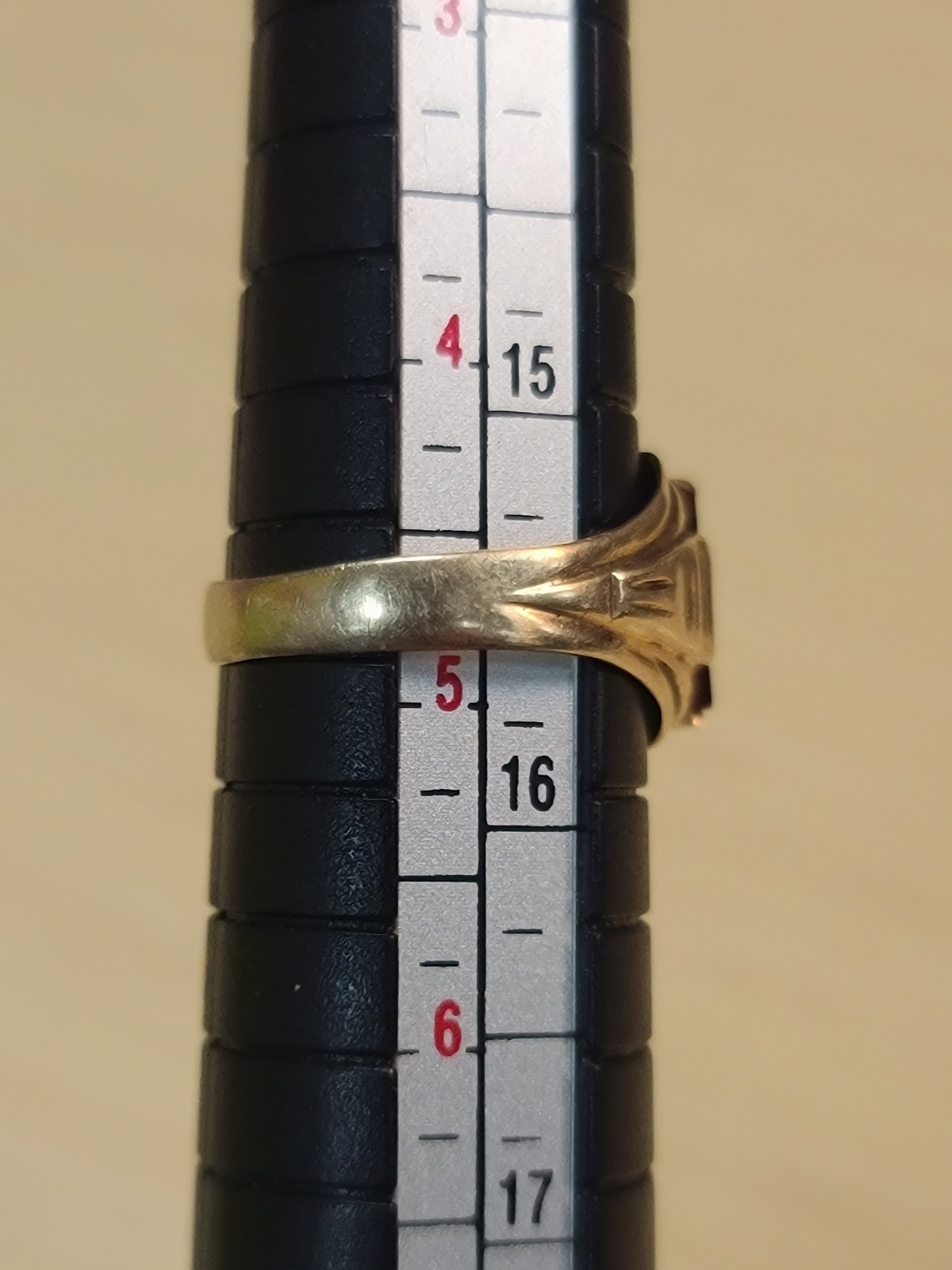 Vintage 10k Solid Yellow Gold Red Ruby Ring 4.75s… - image 14