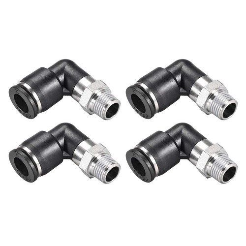 uxcell Push To Connect Tube Fitting Male Elbow 8mm Tube OD X 1/8NPT ...