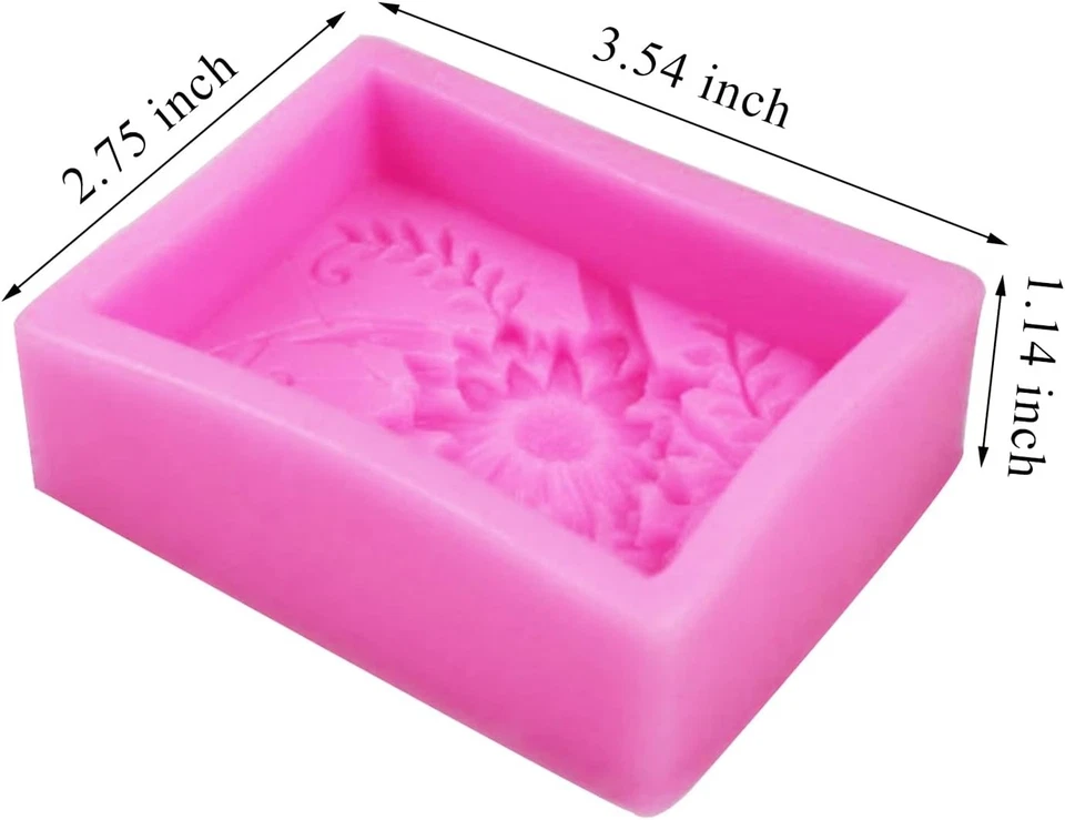 Silicone Soap Molds, AIDOIT 2 Pack Butterfly Flower Soap Molds 3D Floral Silicon - Image 2 of 4