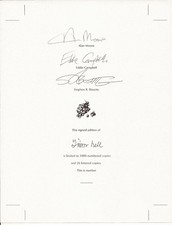 Alan Moore From Hell Signature Sheet Only Borderlands Press  Cancelled Book  Fin