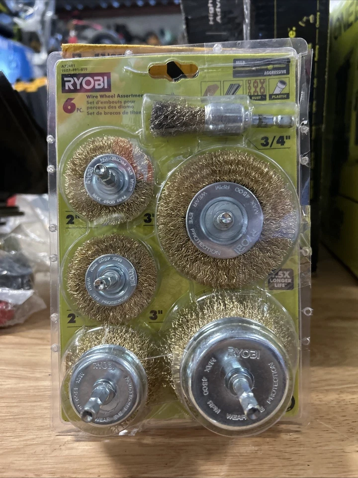 NEW RYOBI Wire Wheel Assortment Set (6-Piece) READ DESCRIPTION - Image 2 of 3