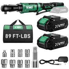 20V Cordless Ratchet Wrench 3/8, 89Ft-lbs 400RPM Electric Ratchet Wrench Set w/V