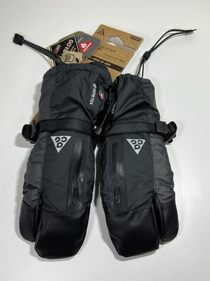 New Nike ACG Gore Tex Therma-Fit ADV Split Mitten Black Gloves Sz