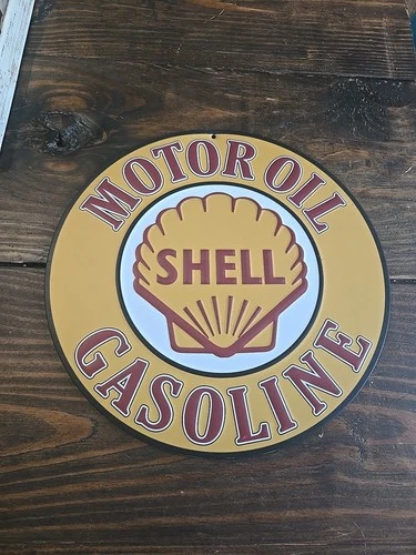 SHELL MOTOR OIL GASOLINE VINTAGE STYLE METAL SIGN