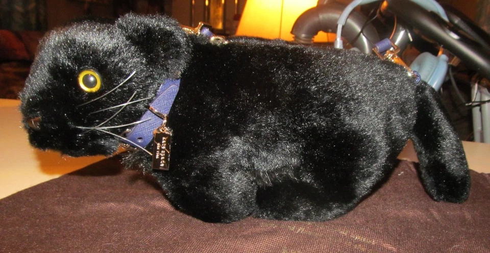 BOLSO DE HOMBRO KATE SPADE CAT’S MEOW FELPA PANTERA ~ ¡EN PERFECTO ESTADO! Foto 3 de 4