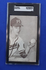 1962 Exhibits WARREN SPAHN Arcade Card SGC Authentic Milwaukee Braves HOF MLB