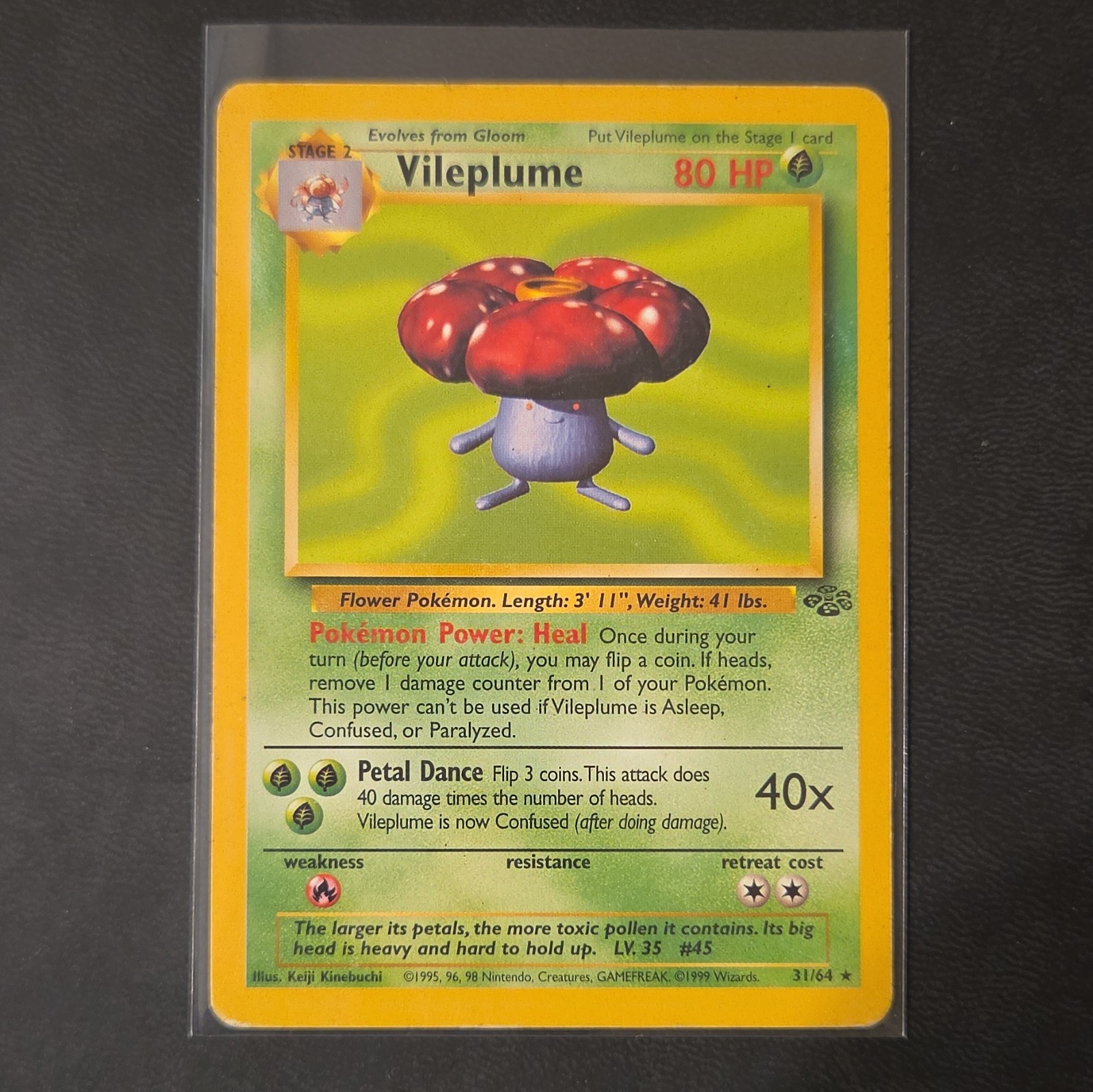 wizards of the coast Pokémon Vileplume Jungle 31/64 Rare 80 HP Unlimited