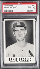 1960 LEAF #41 ERNIE BROGLIO PSA 8