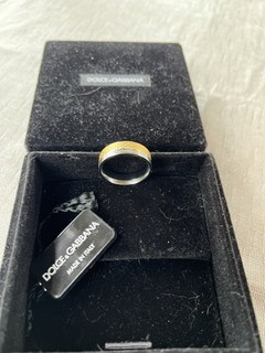 Dolce & Gabbana Edelstahl Ring Teilweise Vergoldet Größe 64