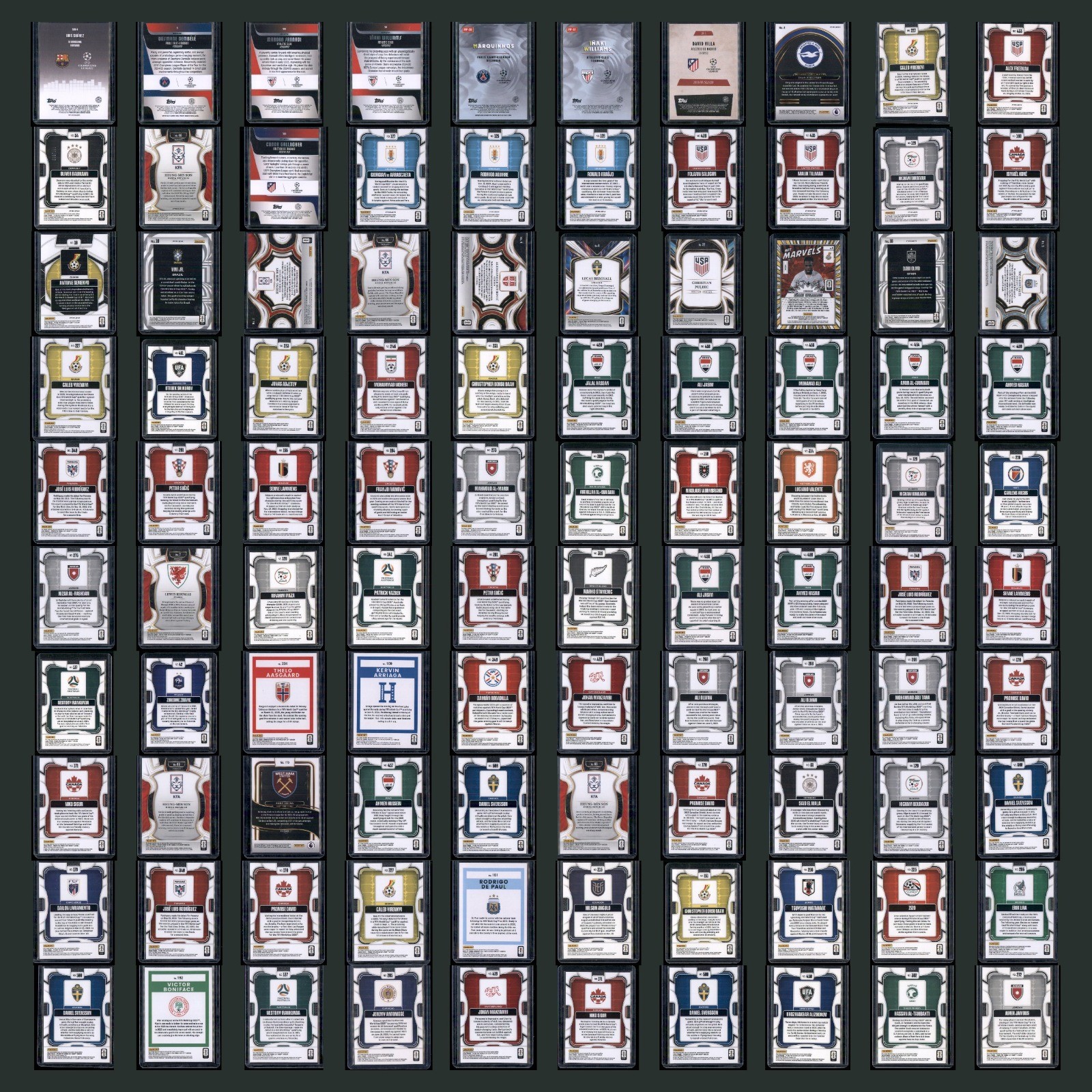 Soccer Card Lot 100 Cards Inserts Color Rookies Topps Prizm Show Ready Toploaded view 2
