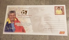 ROMANIA -MIRCEA LUCESCU- SOCCER-ENTIER POSTAL- COVER STATIONERY  OVERPRINT GOLD