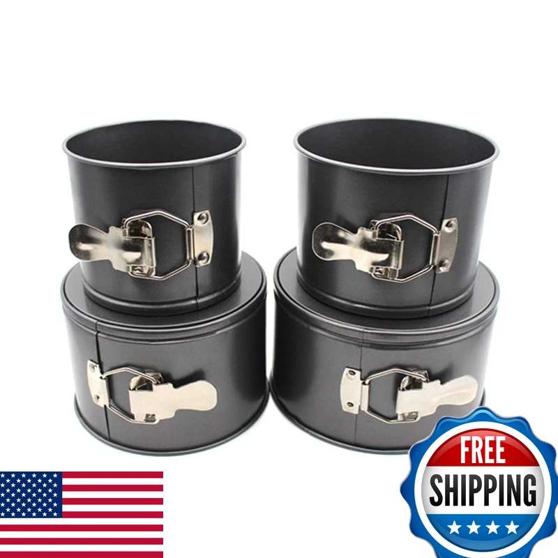 Beiyoule 4 Pcs Springform Pan 4Inch 5Inch 6Inch 7Inch Cake Tin For Baking