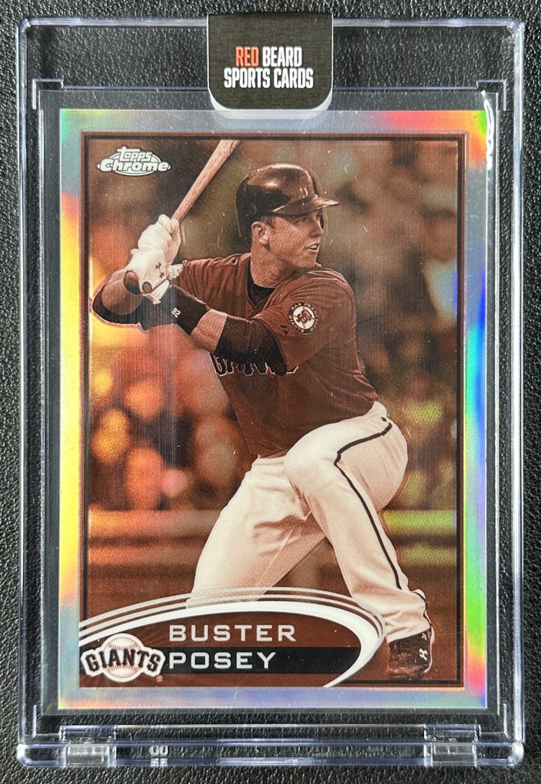 BUSTER POSEY 2012 TOPPS CHROME #24 SEPIA REFRACTOR 68/75 GIANTS