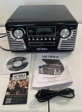 Victrola Retro 3-Speed Bluetooth Turntable with Stereo CD Player and Speakers -