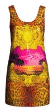 H&M VERSACE DRESS SCARF PRINT SEQUIN EMBELLISHED LEOPARD RARE UK 12 EUR 38 US 8