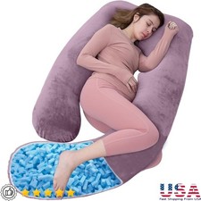 Adjustable Shredded Memory Foam Pregnancy Pillow Multi-Position Support Cushion