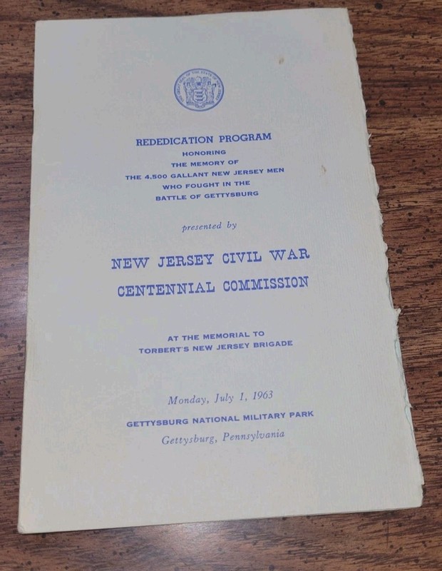 100th Anniversary Rededication Program Of The Battle Of Gettysburg  In 1963
