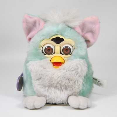 Vintage 1999 Furby Babies Baby Mint Green Brown Eyes Tiger Electron Works 70-940