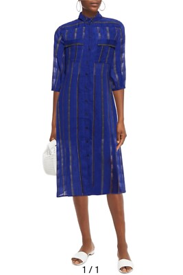 Ba&sh BASH Midi Dress 0 XS Blue Stripe Kinda Print Travel Party Beach  Resort | eBay