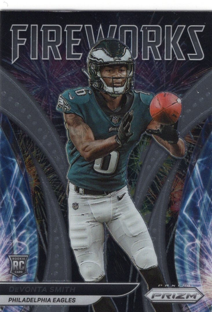 Devonta Smith 2021 Panini Prizm Football Fireworks Insert "RC" #F-12