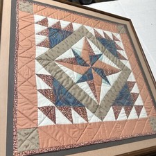 Rare vintage quilt square Framed Amish Style