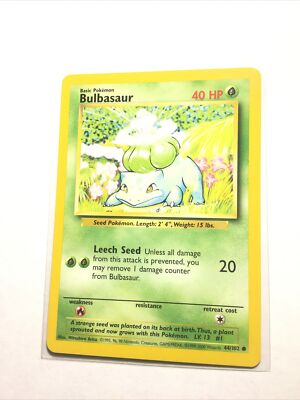 BULBASAUR - 44/102 - Base Set - 4th Print - 1999-2000 - Pokemon Card - NM