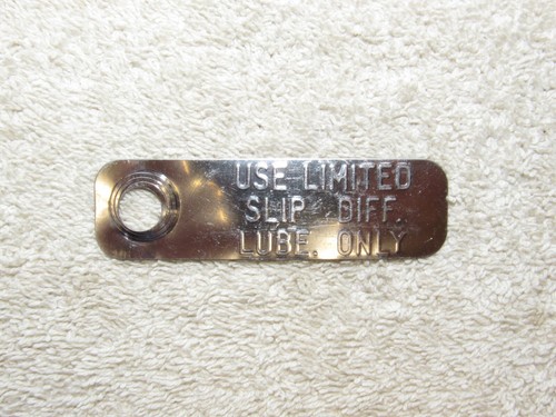 1964-1972 Chevelle Camaro Nova Impala 442 GTO Positraction Limited Slip Tag OEM