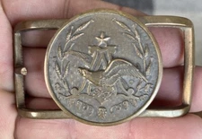 Anheuser Busch A&Eagle Budweiser jostens belt buckle brass