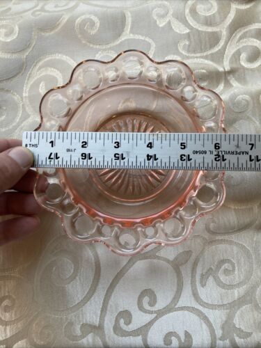Anchor Hocking Glass Old Colony Open Lace Edge Pink - Picture 15 of 17