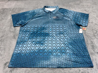 NEW Run Disney Polo Shirt Adult XXL 2XL Blue Mickey Mouse